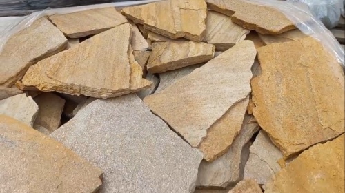 Плитняк златолит жёлтый для цоколя купить в Татарске