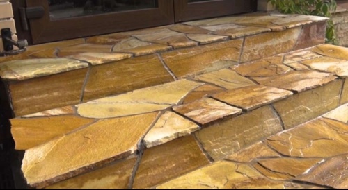 Плитняк златолит жёлтый золотистый для отмостки купить в Татарске