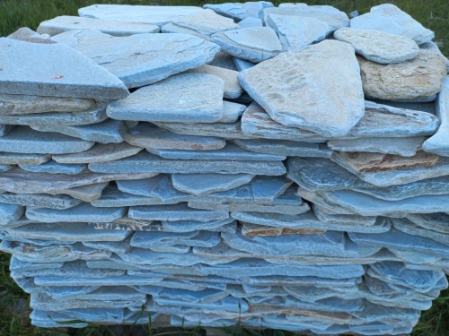 Плитняк златолит зелёный галтованный для цоколя купить в Татарске